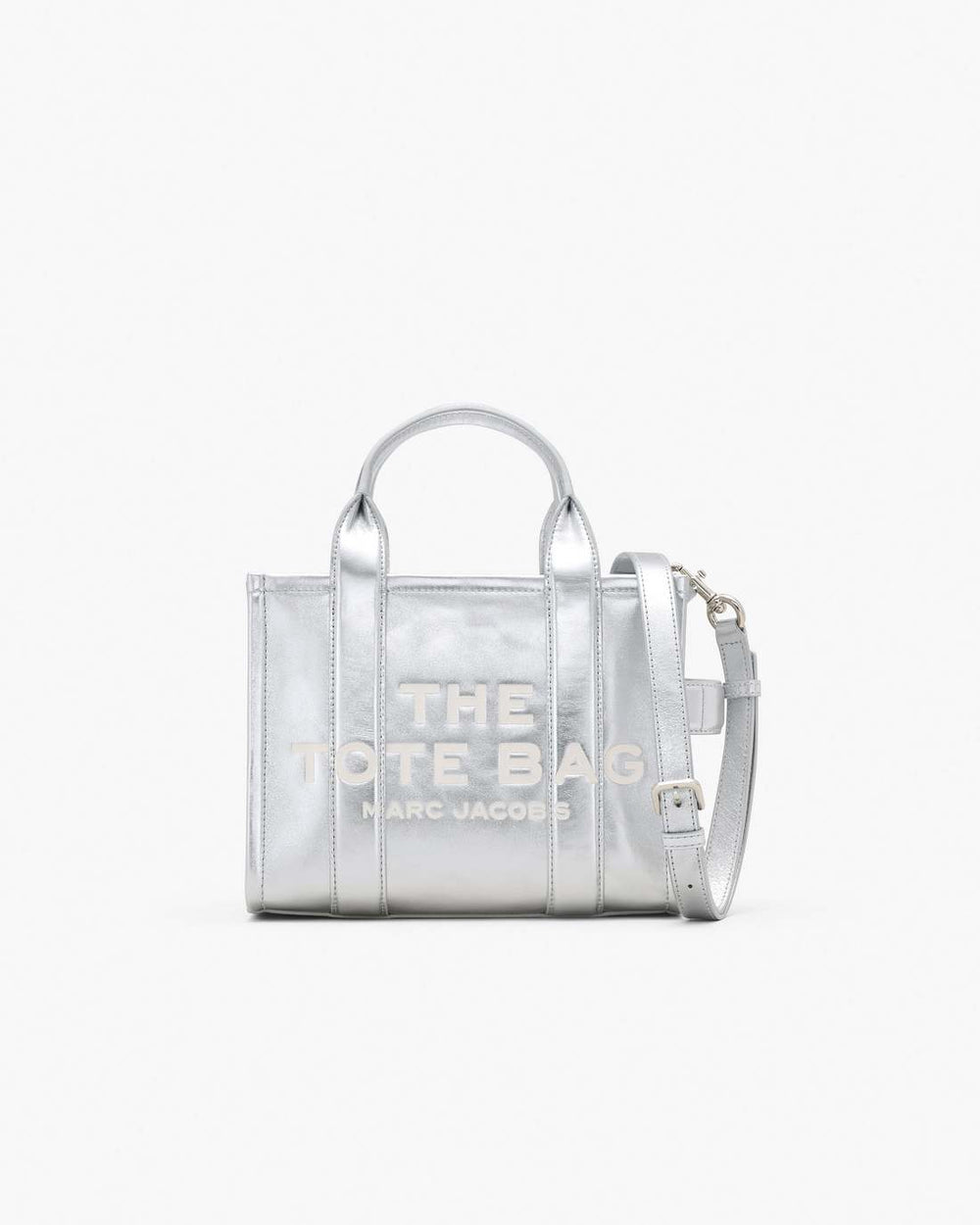Marc Jacobs Online - The Metallic Leather Small Tote Bag Metallic Silver