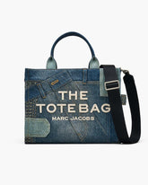 Marc Jacobs Discount - The Deconstructed Denim Medium Tote Bag Indigo Multi