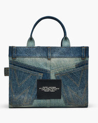 Marc Jacobs Discount - The Deconstructed Denim Medium Tote Bag Indigo Multi