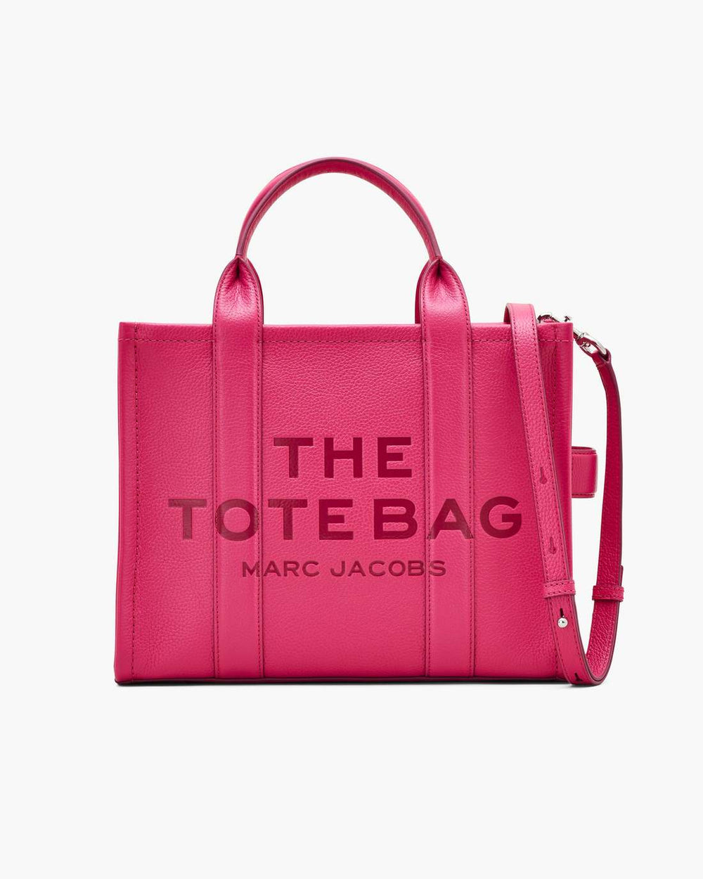 Marc Jacobs For Sale - The Leather Medium Tote Bag Raspberry Pink