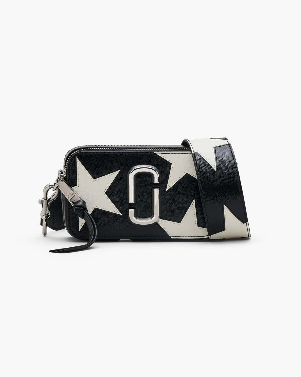 Marc Jacobs Sale - The Star Patchwork Leather Snapshot Black/White