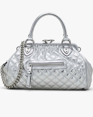 Marc Jacobs For Sale - Re-Edition Quilted Metallic Leather Stam Bag Silver