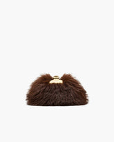 Marc Jacobs Sale - The Faux Fur Glam Small Clutch Dark Brown