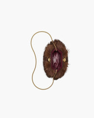 Marc Jacobs Sale - The Faux Fur Glam Small Clutch Dark Brown