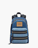 Marc Jacobs For Sale - The Biker Colorblock Denim Medium Backpack Indigo Multi