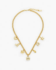 Marc Jacobs US - The Mini Icon Charm Necklace Light Antique Gold