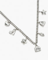 Marc Jacobs New - The Mini Icon Charm Necklace Light Antique Silver