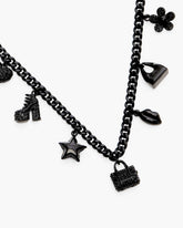 Marc Jacobs Online - Mini Icon Pave Charm Necklace Black/Black Crystal