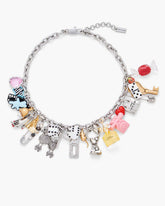 Marc Jacobs Outlet - The Sticker Charm Statement Necklace Silver Multi