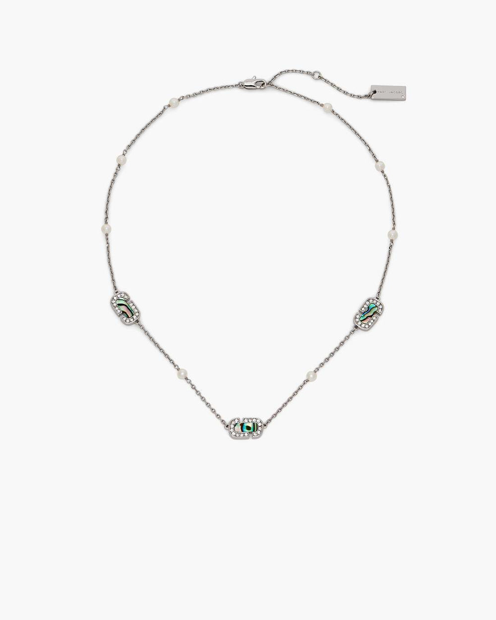 Marc Jacobs Online - The J Marc Luxe Station Necklace Silver/Crystal