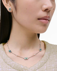 Marc Jacobs Online - The J Marc Luxe Station Necklace Silver/Crystal