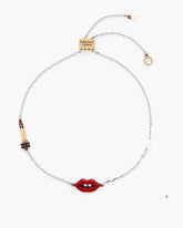 Marc Jacobs Sale - The Lips Slider Bracelet Silver/Red