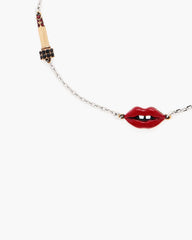 Marc Jacobs Sale - The Lips Slider Bracelet Silver/Red