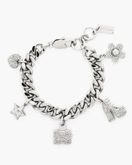 Marc Jacobs Discount - The Pave Mini Icon Charm Bracelet Silver/Crystal