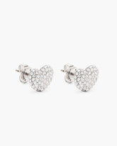 Marc Jacobs Outlet - The Heart Pave Earrings Silver/Crystal