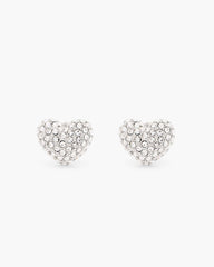 Marc Jacobs Outlet - The Heart Pave Earrings Silver/Crystal