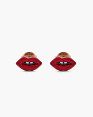 Marc Jacobs Online - The Lips Stud Earrings Gold/Red