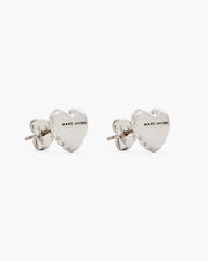 Marc Jacobs New - The Heart Balloon Stud Earrings Light Antique Silver