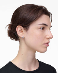 Marc Jacobs New - The Heart Balloon Stud Earrings Light Antique Silver