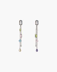 Marc Jacobs New - The J Marc Luxe Gem Linear Earrings Silver/Multi