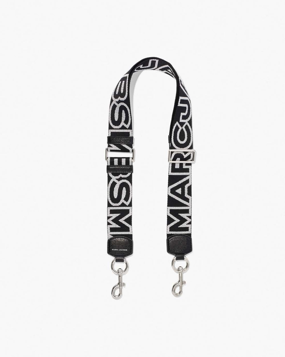 Marc Jacobs New - The Outline Logo Webbing Strap Black/Silver