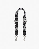 Marc Jacobs New - The Outline Logo Webbing Strap Black/Silver