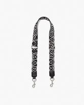 Marc Jacobs Sale - The Thin Outline Logo Webbing Strap Black/Silver
