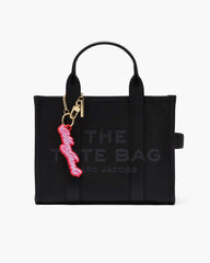 Marc Jacobs Online - The Cursive Logo Bag Charm Bow Pink Multi