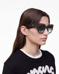 Marc Jacobs Outlet - The J Marc Square Sunglasses Havana Multi
