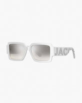 Marc Jacobs Outlet - The Bold Logo Square Mirrored Sunglasses White/Grey