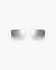 Marc Jacobs Outlet - The Bold Logo Square Mirrored Sunglasses White/Grey