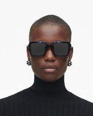 Marc Jacobs US - The Bold Logo Square Sunglasses Black/White