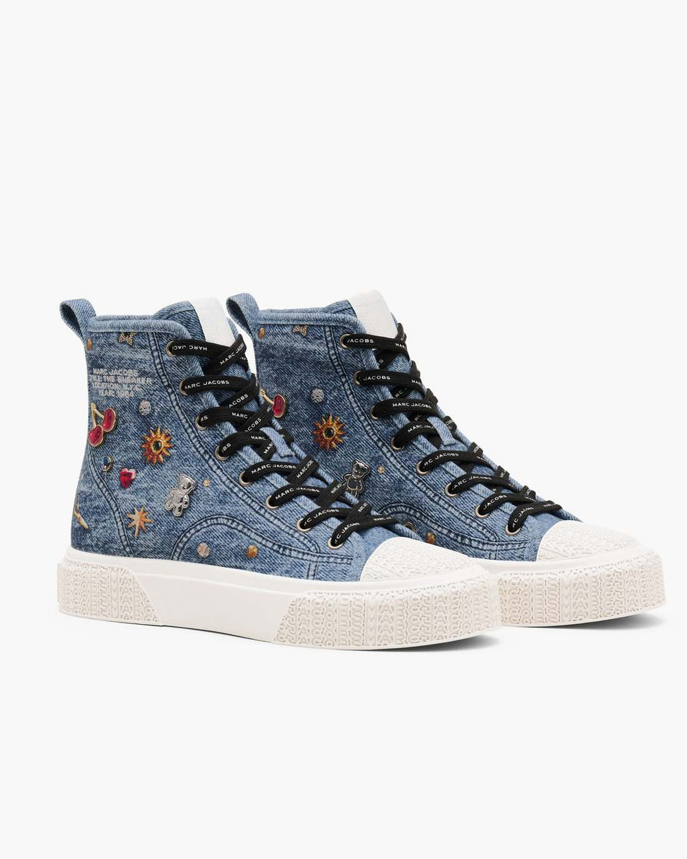 Marc Jacobs New - The Trinket Charm High Top Sneaker Medium Wash Multi