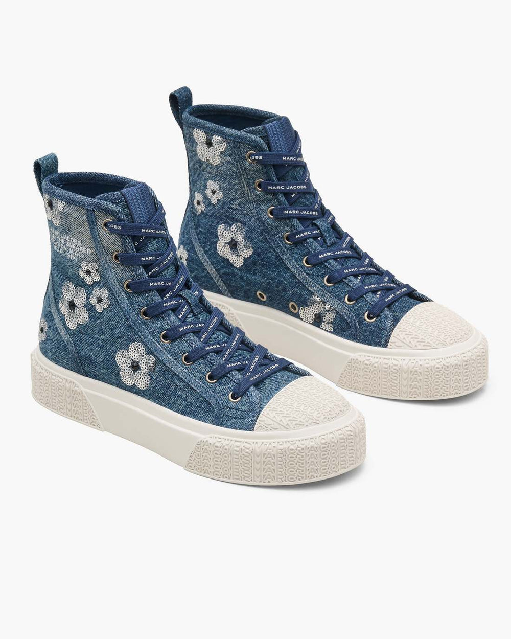 Marc Jacobs Online - The Sequin Daisy Denim High Top Sneaker Vintage Indigo