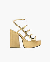 Marc Jacobs New - The Metallic Leather Kiki Platform Sandal Gold