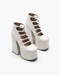 Marc Jacobs Sale - The Patent Leather Kiki Ankle Boot White