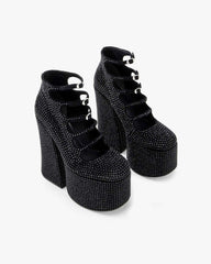 Marc Jacobs New - The Rhinestone Kiki Ankle Boot Black/Black