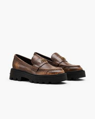 Marc Jacobs For Sale - The Distressed Leather Frankie Loafer Ebony