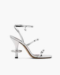 Marc Jacobs Discount - The Metallic Leather Daisy Heel Silver