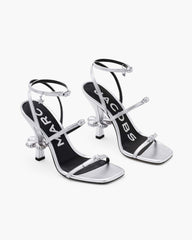 Marc Jacobs Discount - The Metallic Leather Daisy Heel Silver