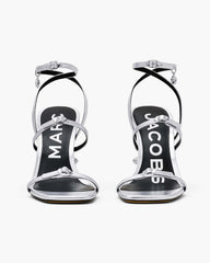 Marc Jacobs Discount - The Metallic Leather Daisy Heel Silver