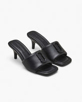 Marc Jacobs Sale - The Leather J Marc Heeled Sandal Black