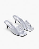 Marc Jacobs For Sale - The Metallic J Marc Heeled Sandal Silver