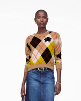 Marc Jacobs New - Preppy Daisy Argyle Crewneck Joy Yellow Multi