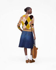 Marc Jacobs New - Preppy Daisy Argyle Crewneck Joy Yellow Multi