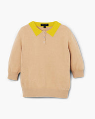Marc Jacobs Online - Trompe L'Oeil Knit Polo Camel