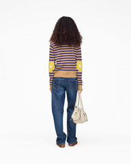 Marc Jacobs Sale - Joy Striped Crewneck Camel/Pansy