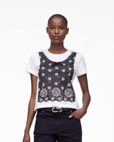 Marc Jacobs US - Trompe L'Oeil Eyelet Slim Tee White Multi