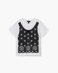 Marc Jacobs US - Trompe L'Oeil Eyelet Slim Tee White Multi