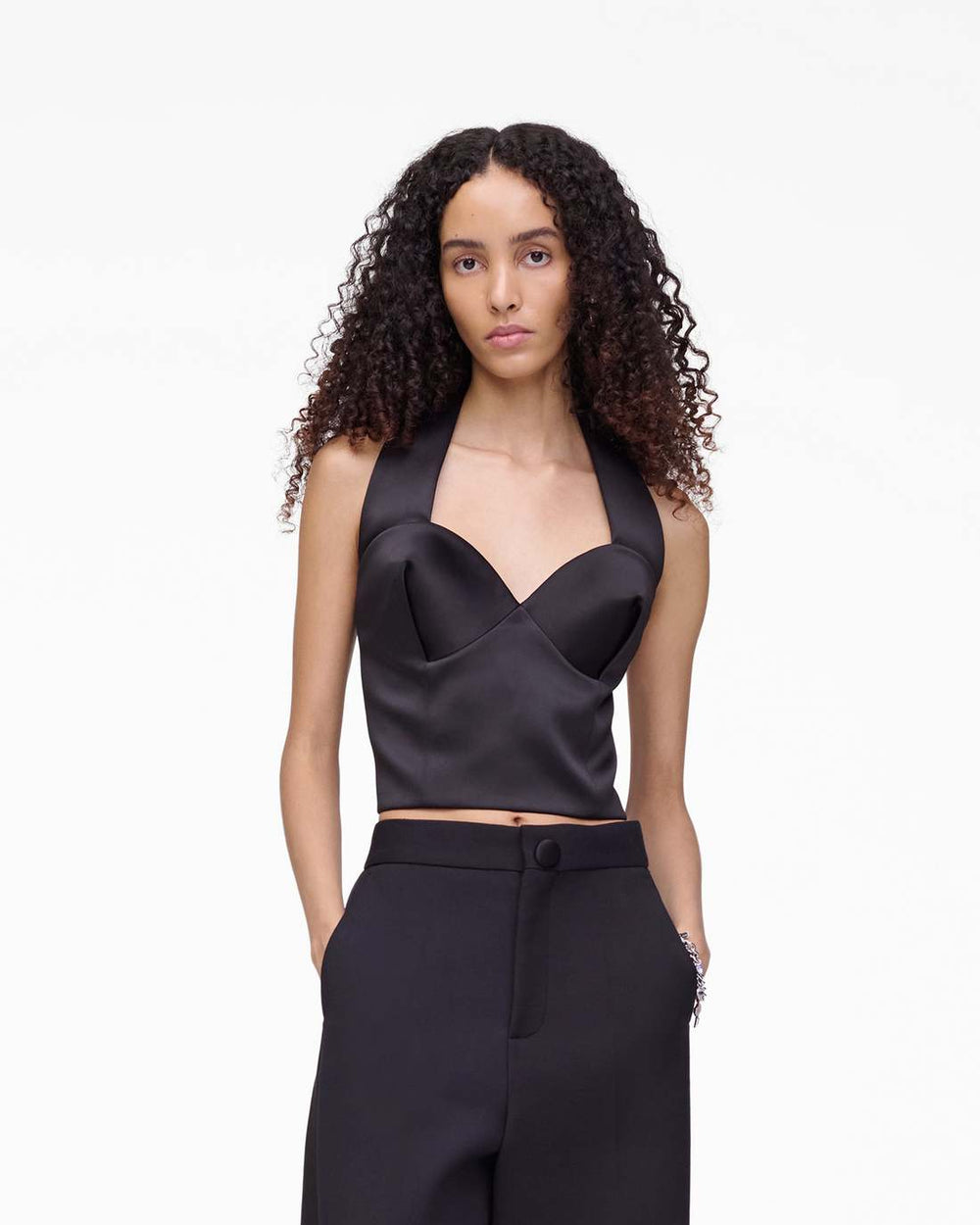 Marc Jacobs New - Sculpted Satin Halter Top Black